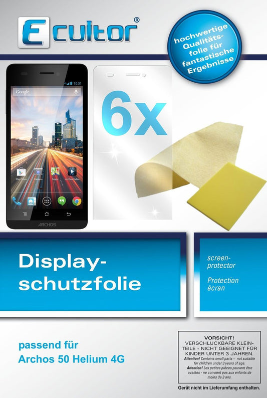 6x Schutzfolie klar für 50 Helium 4G Archos Displa (1)