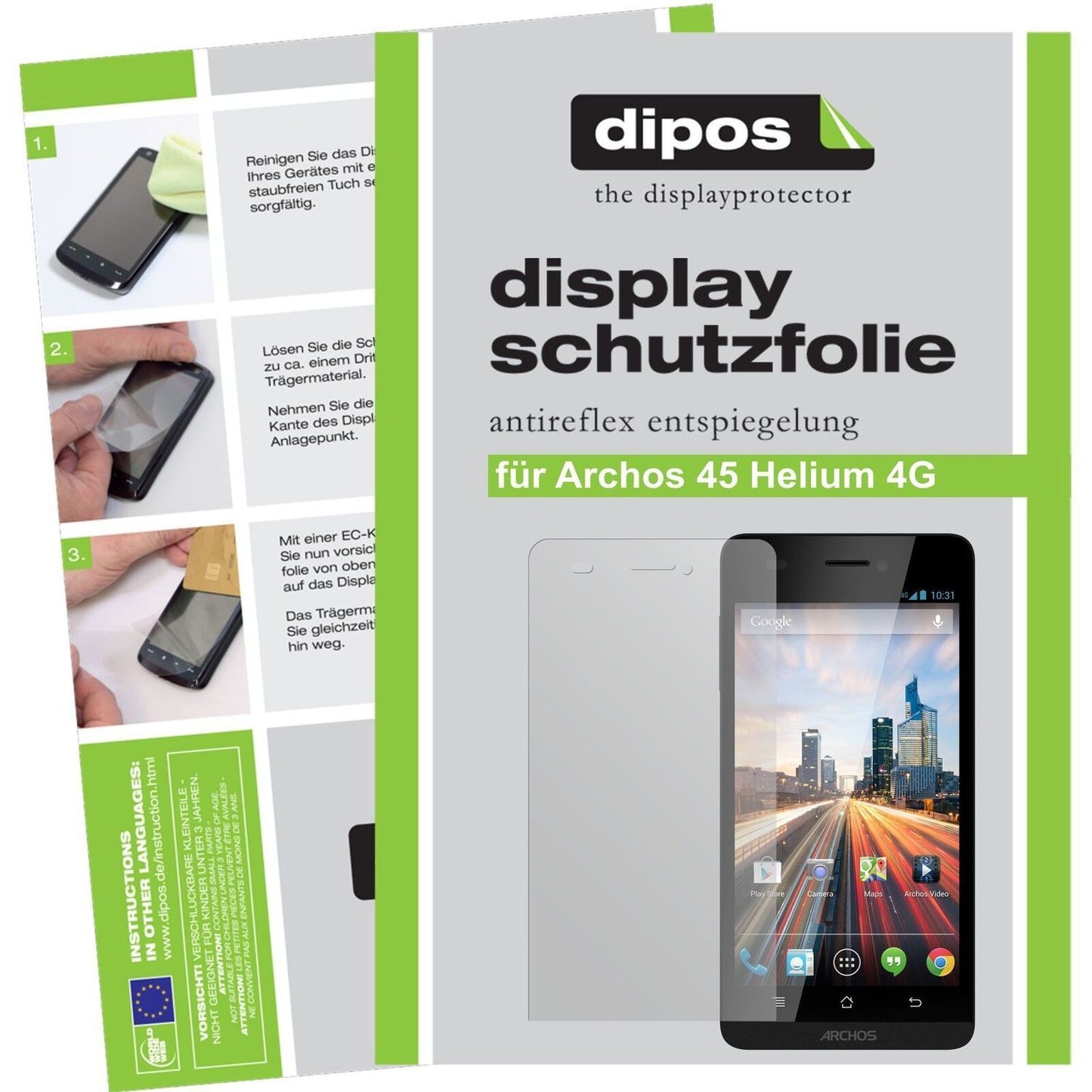 2x Schutzfolie matt für 45 Helium 4G Archos Displa (1)