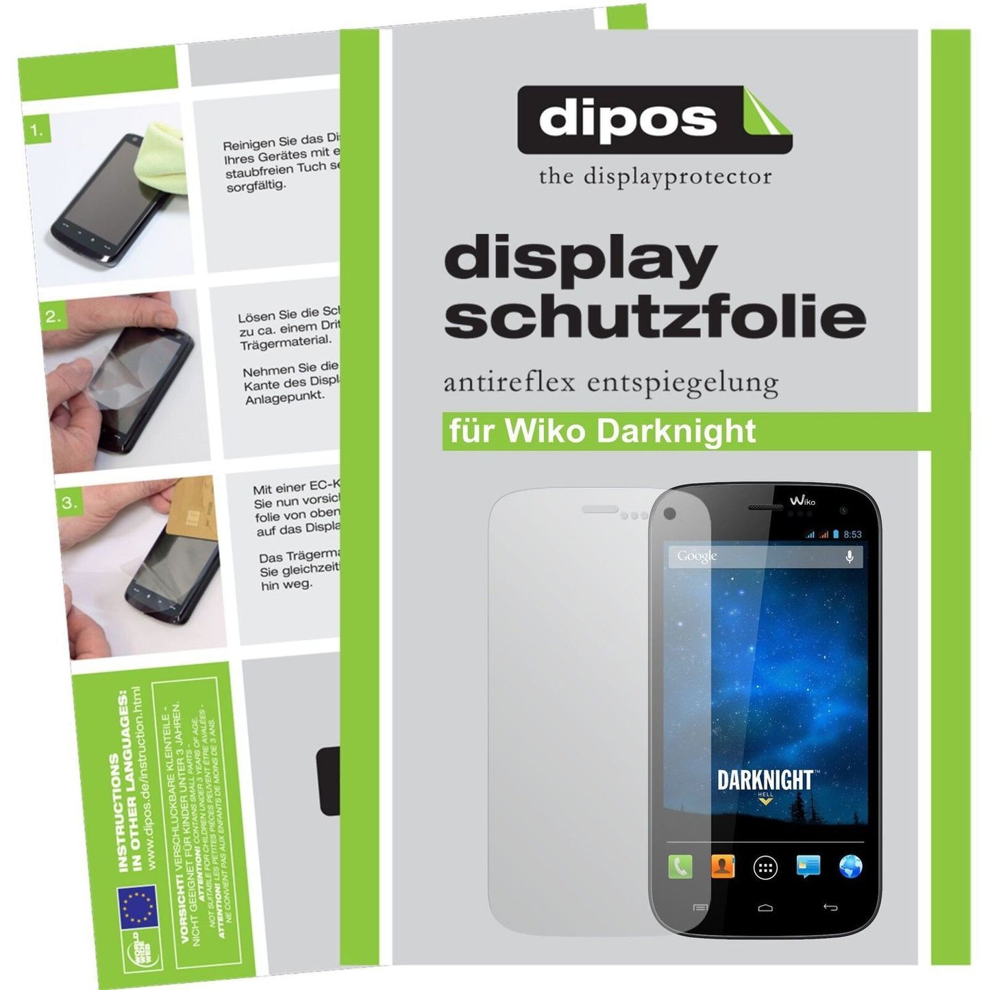 2x Schutzfolie matt für Darknight Wiko Display-Sch (1)