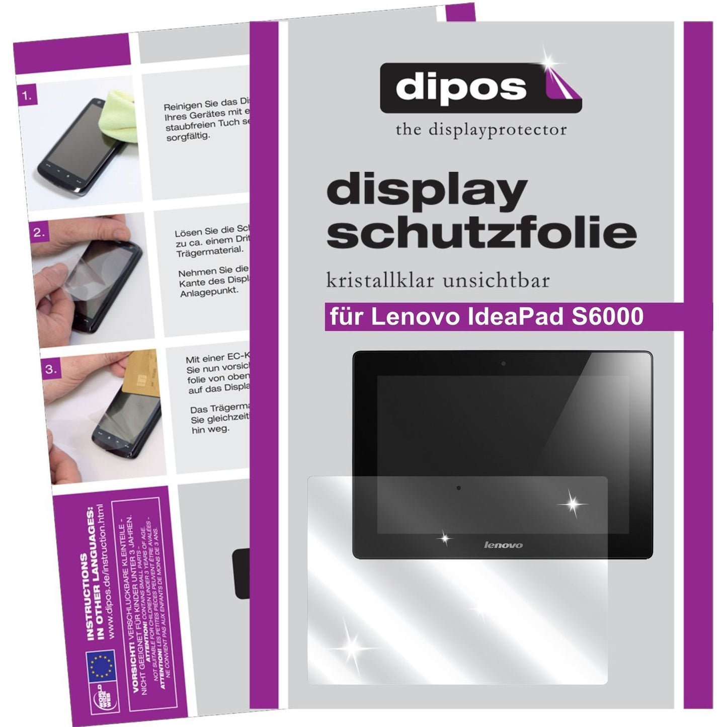2x Schutzfolie klar für IdeaPad S6000 Lenovo Displ (1)