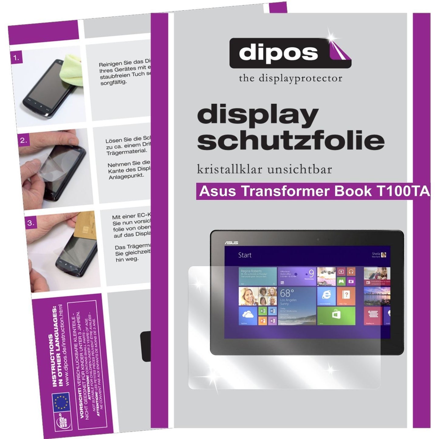 2x Schutzfolie klar für Transformer Book T100TA As (1)