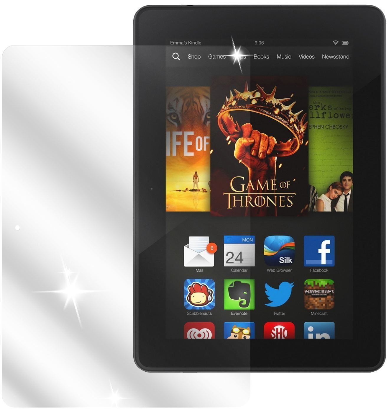 2x Schutzfolie klar für Kindle Fire HDX 7 Amazon D (2)