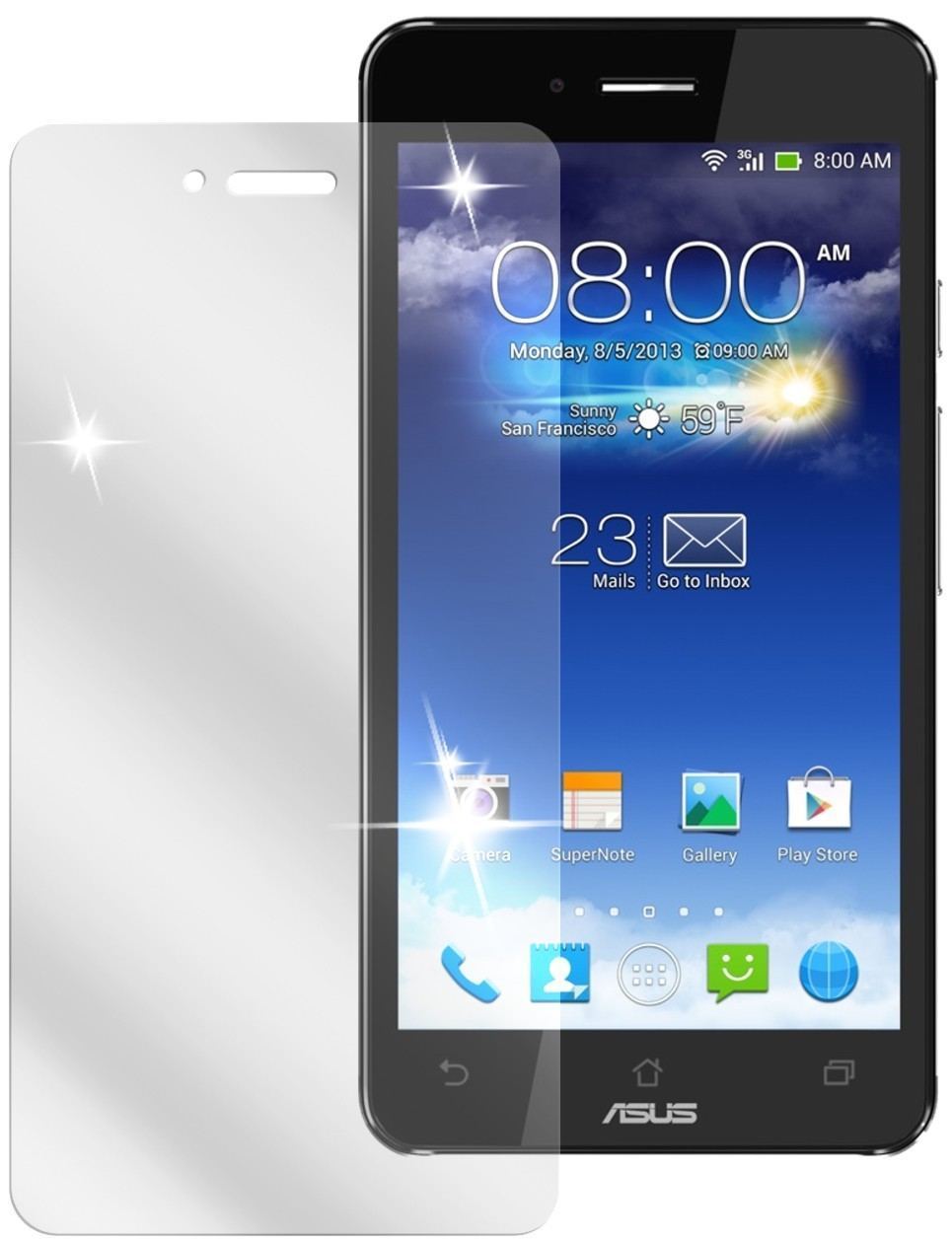 2x Schutzfolie klar für Padfone Infinity Smartphon (2)