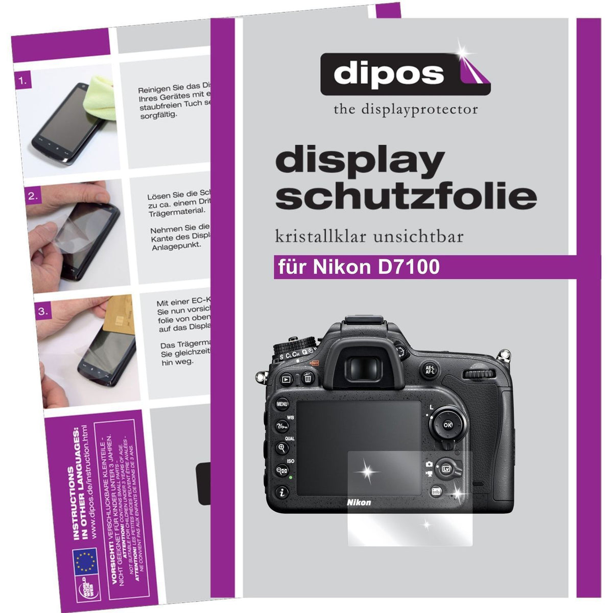 6x Schutzfolie klar für D7100 / D7200 Nikon Displa (1)
