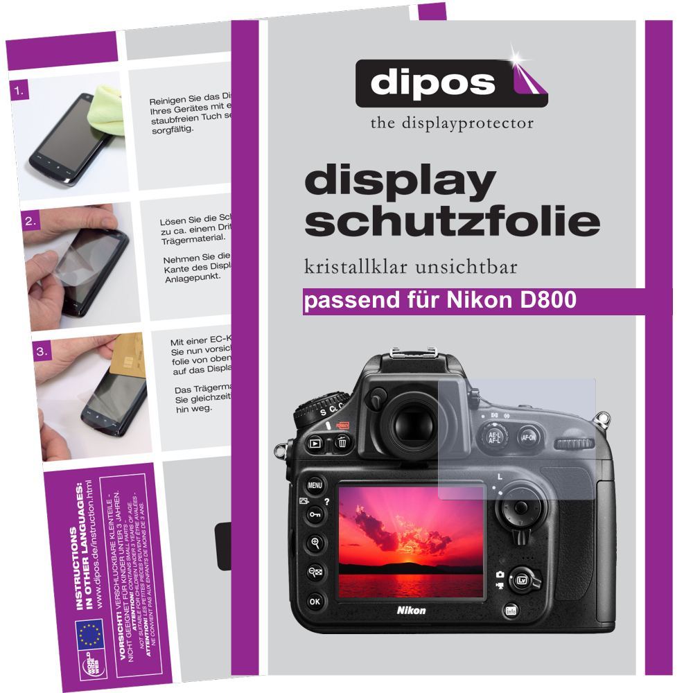 6x Schutzfolie klar für D800 Nikon Display-Schutzf (1)