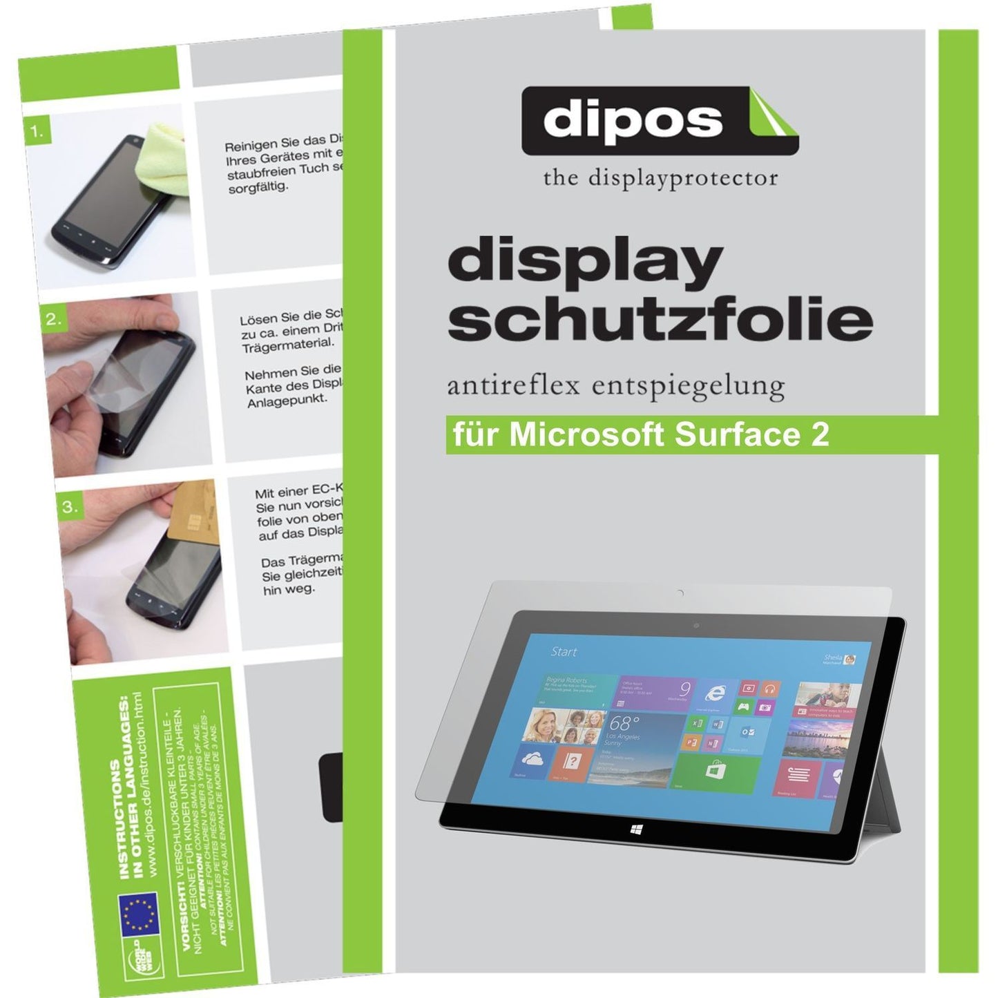2x Schutzfolie matt für Surface 2 Microsoft Displa (1)