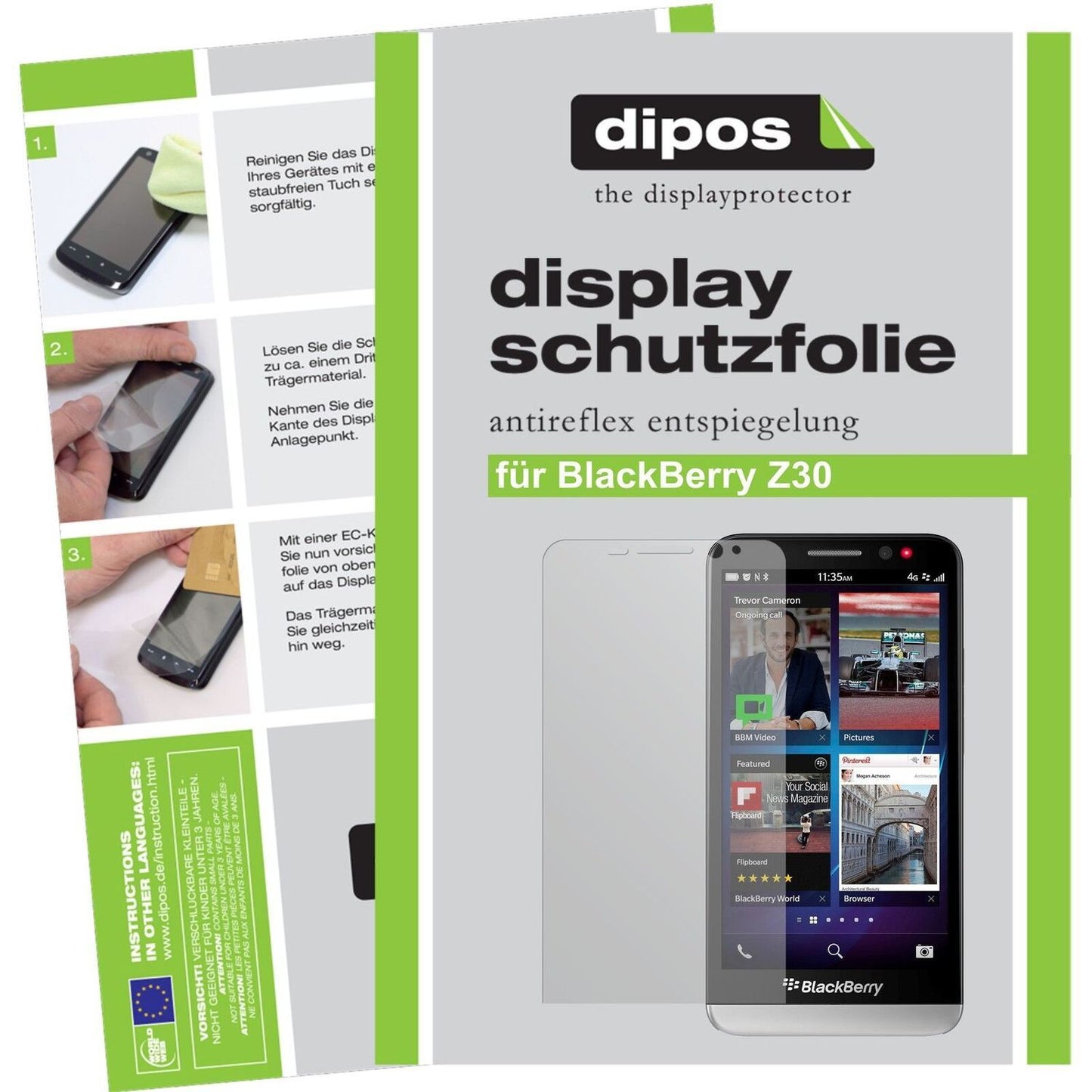 2x Schutzfolie matt für Z30 Blackberry Display-Sch (1)
