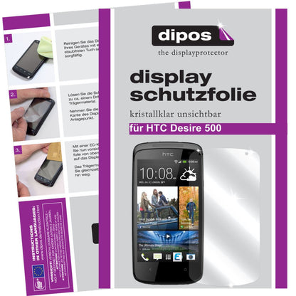 2x Schutzfolie klar für Desire 500 HTC Display-Sch (1)