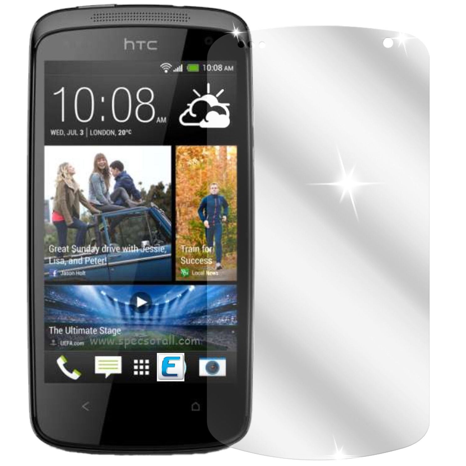 2x Schutzfolie klar für Desire 500 HTC Display-Sch (2)