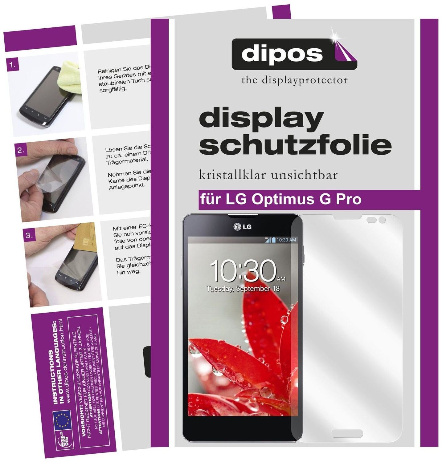 2x Schutzfolie klar für Optimus G Pro LG Display-S (1)