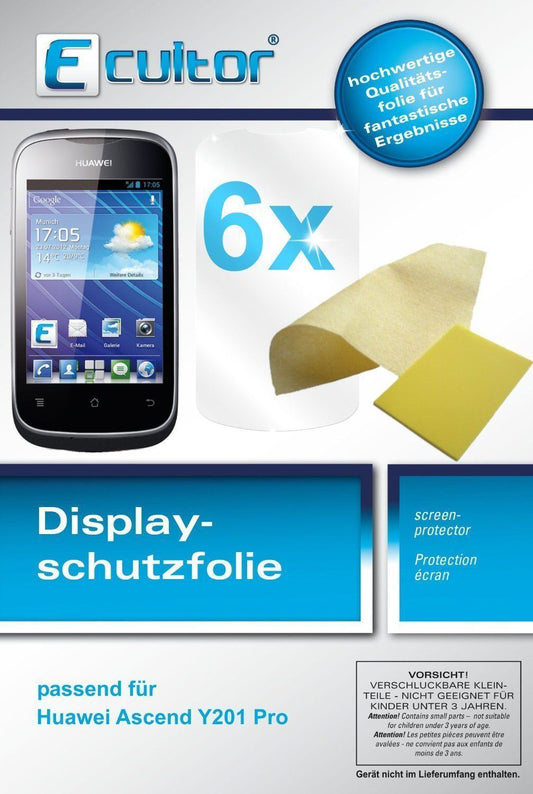 6x Schutzfolie klar für Ascend Y201 Pro Huawei Dis (1)