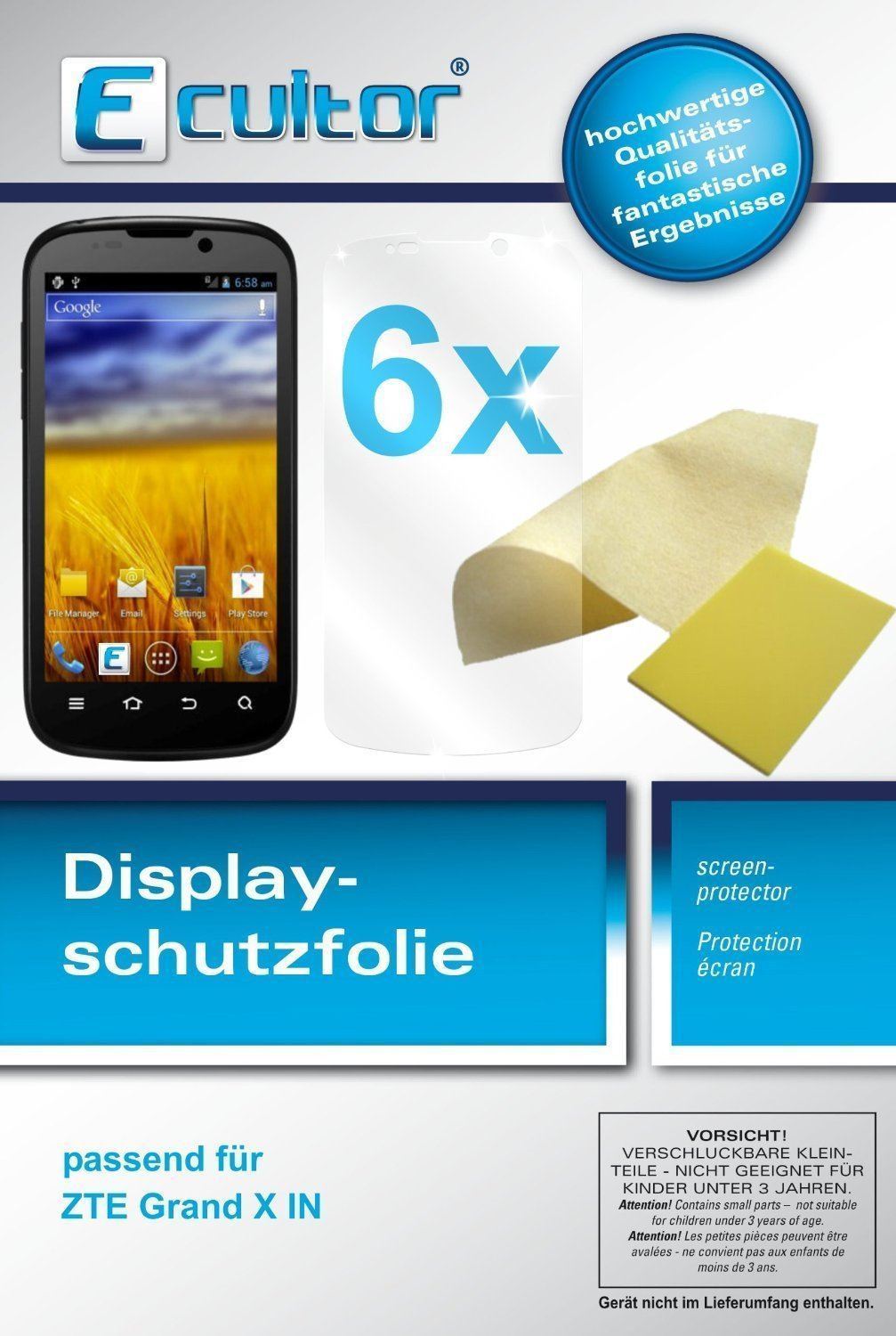 6x Schutzfolie klar für Grand X IN ZTE Display-Sch (1)