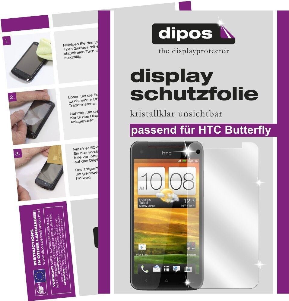 2x Schutzfolie klar für Butterfly HTC Display-Schu (1)