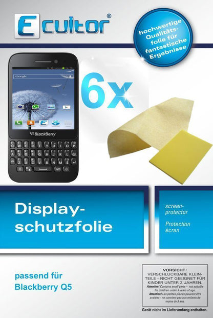 6x Schutzfolie klar für Q5 Blackberry Display-Schu (1)