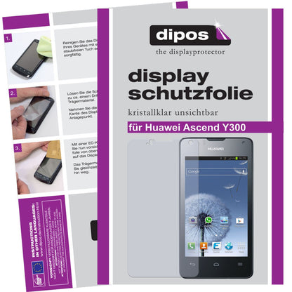 2x Schutzfolie klar für Ascend Y300 Huawei Display (1)