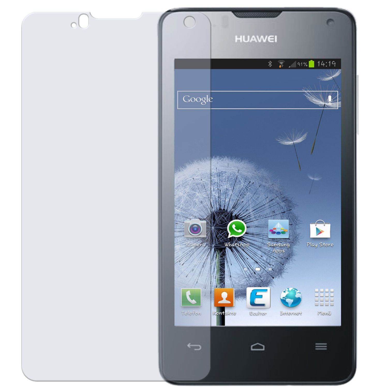2x Schutzfolie klar für Ascend Y300 Huawei Display (2)