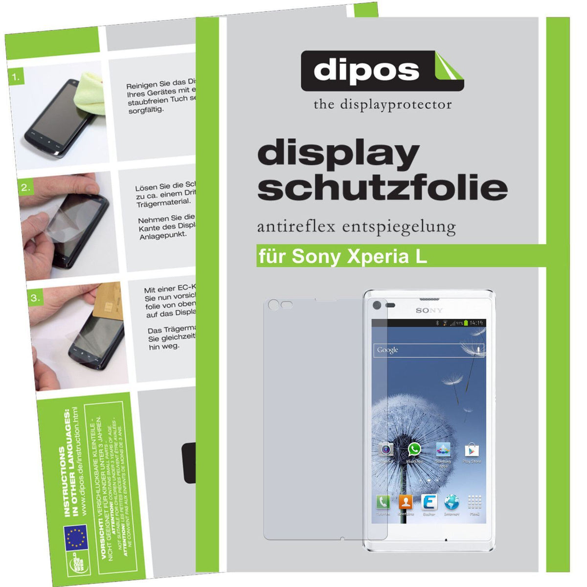 2x Schutzfolie matt für Xperia L Sony Display-Schu (1)