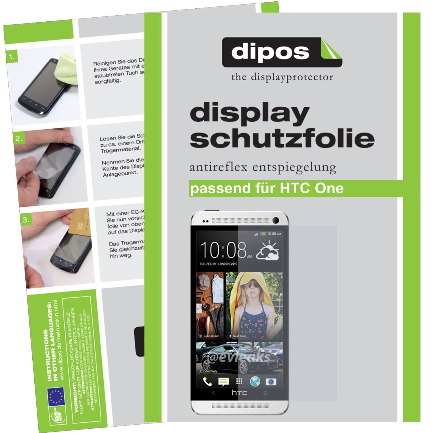 2x Schutzfolie matt für One HTC Display-Schutzfoli (1)