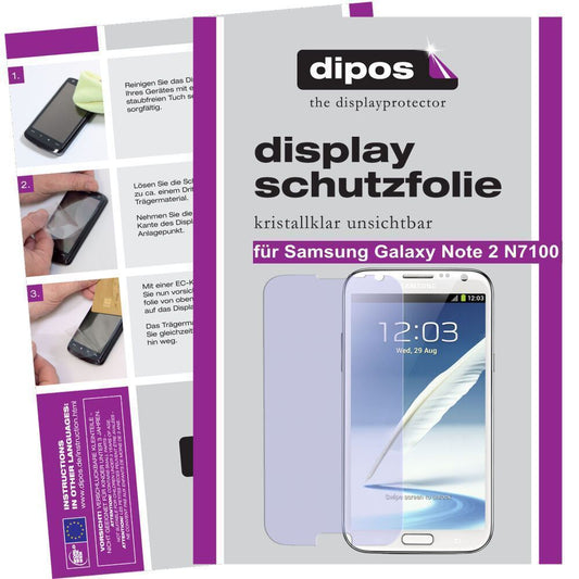 2x Schutzfolie klar für Galaxy Note 2 N7100 Samsun (1)