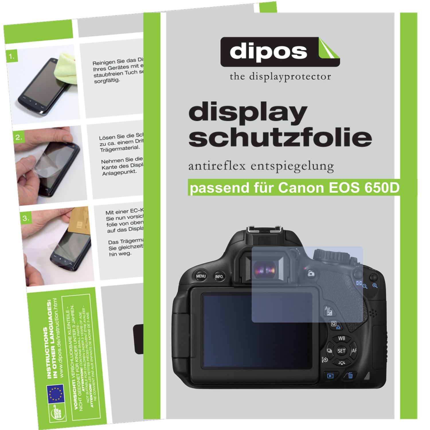 6x Schutzfolie matt für EOS 650D Canon Display-Sch (1)