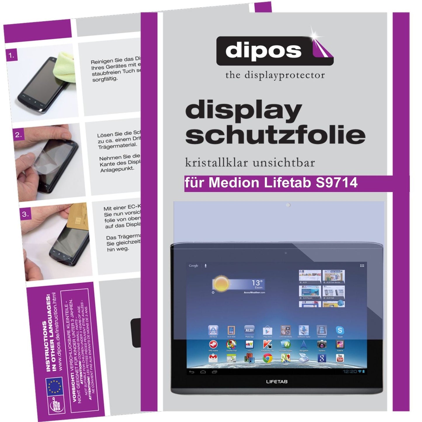2x Schutzfolie klar für Lifetab S9714 Medion Displ (1)