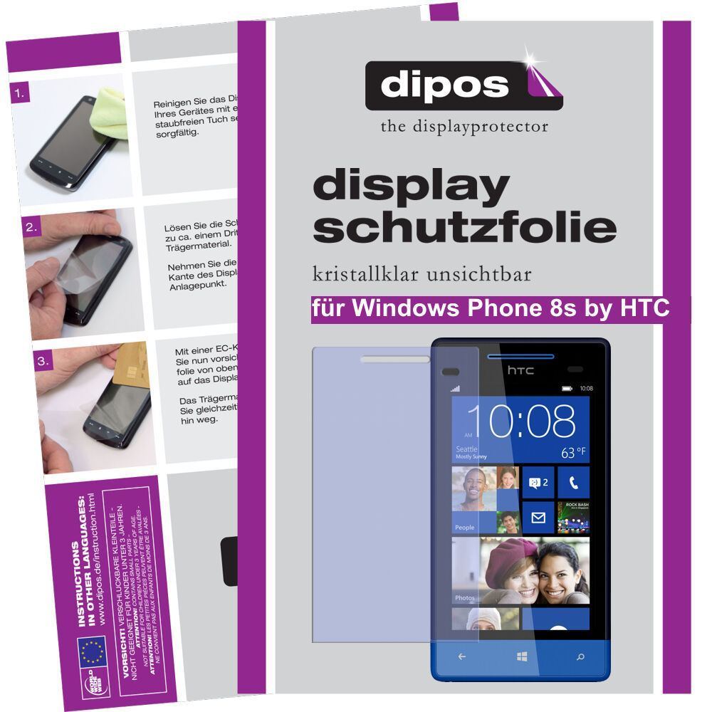 2x Schutzfolie klar für Phone 8s by HTC Windows Di (1)