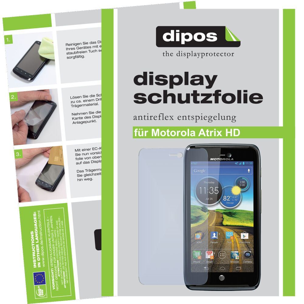 2x Schutzfolie matt für Atrix HD Motorola Display- (1)
