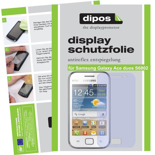 2x Schutzfolie matt für Galaxy Ace duos S6802 Sams (1)