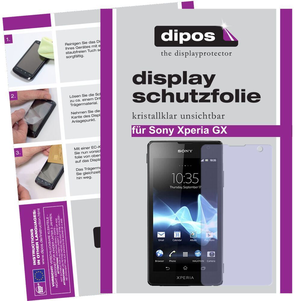 2x Schutzfolie klar für Xperia GX Sony Display-Sch (1)