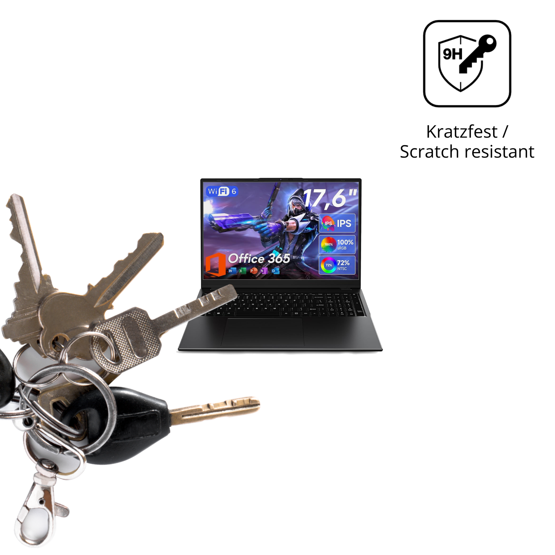 dipos Displayschutz für jumper N95 17.6 Zoll, transparente Oberfläche, perfekte Passform auch für die Rundungen