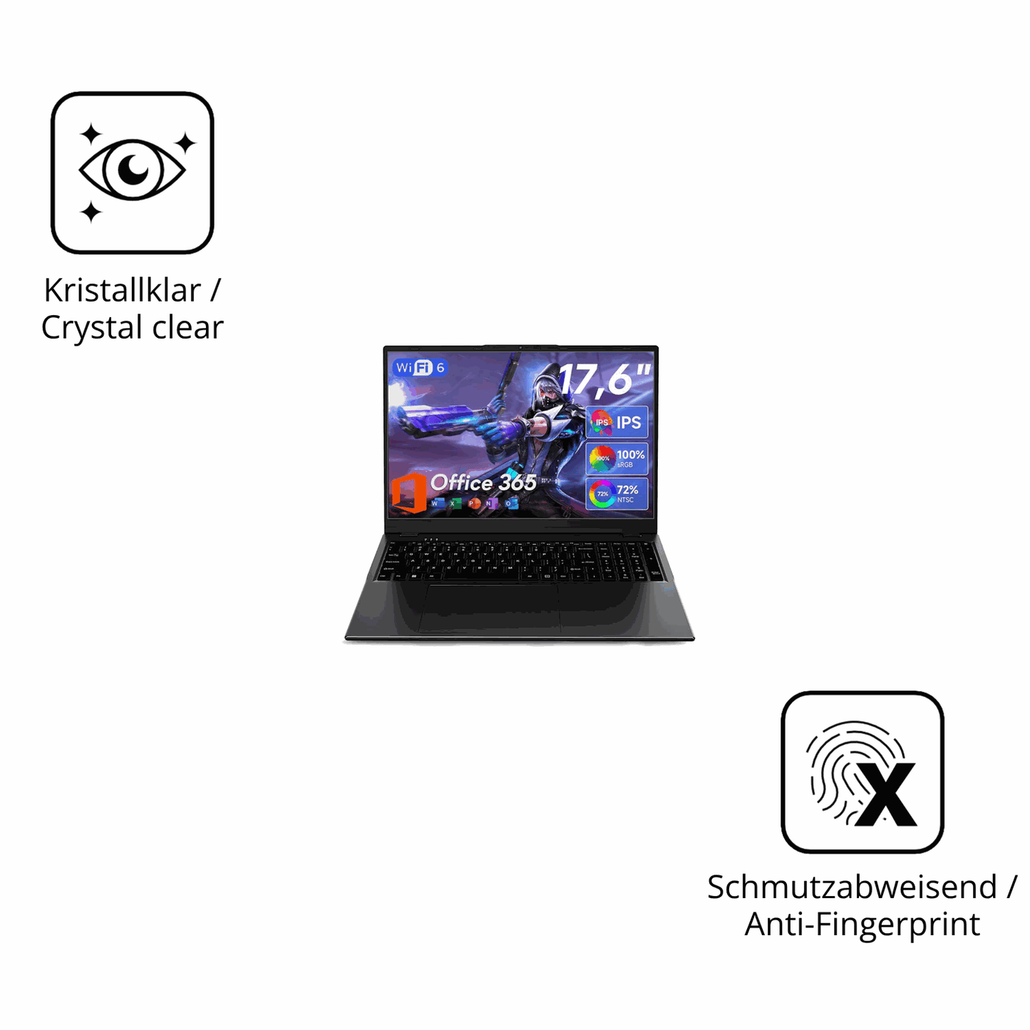 Flexible TPU-Folie passend zugeschnitten für jumper N95 17.6 Zoll, vollständige Abdeckung