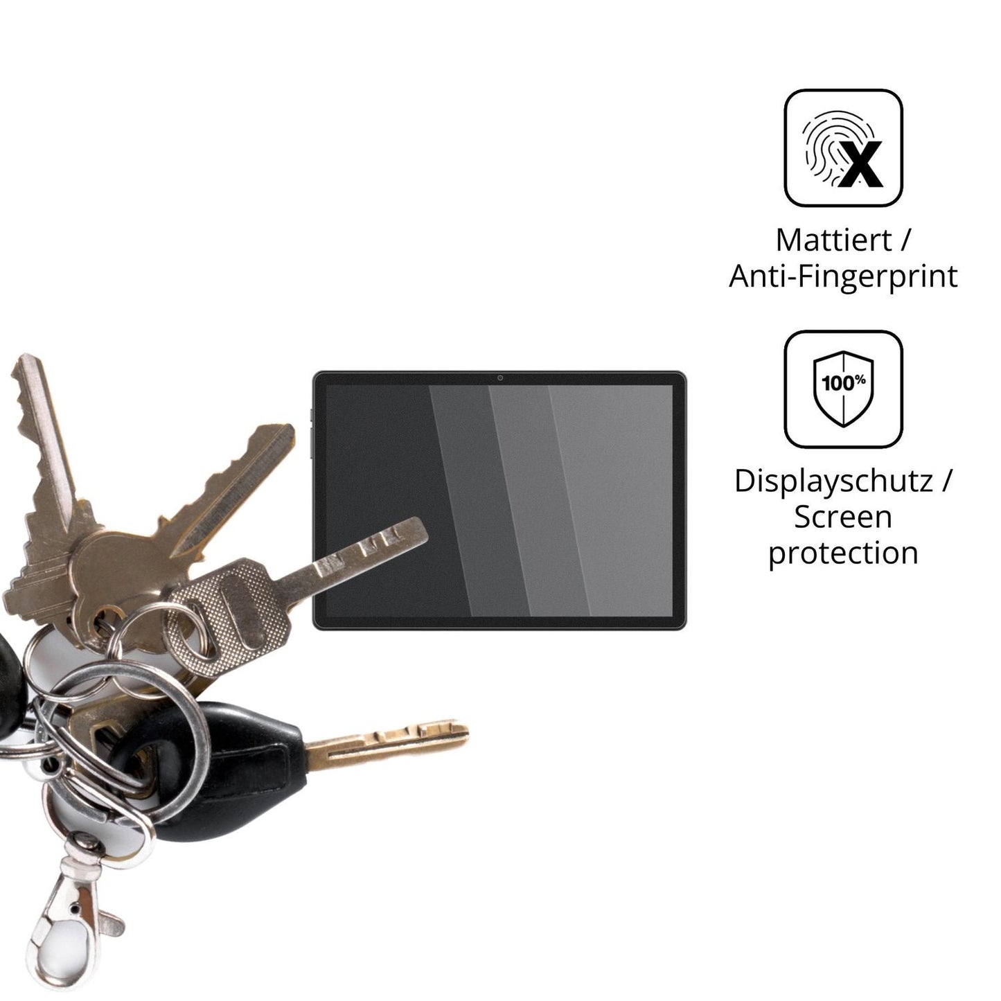 dipos Displayschutz für Juno Tab 4 10.5 Zoll, mattierte Oberfläche, Blickschutzfilter und perfekter Passform