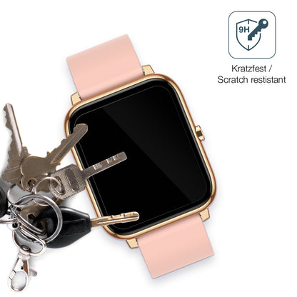 dipos Displayschutz für Kalinco CS201C Smartwatch, transparente Oberfläche, perfekte Passform auch für die Rundungen