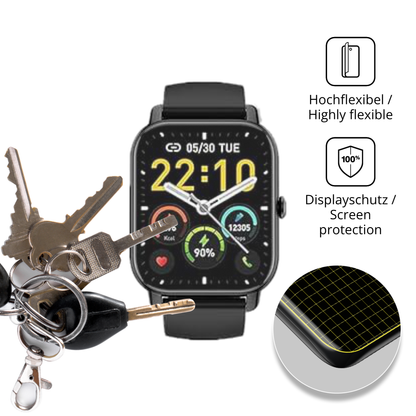 dipos Displayschutz für Kalinco P125 1.85 Zoll, transparente Oberfläche, perfekte Passform auch für die Rundungen