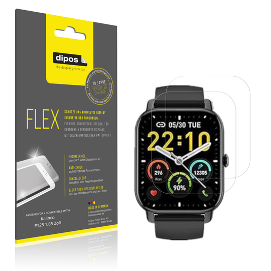 Klare Displayschutzfolie von dipos passend für Kalinco P125 1.85 Zoll, 100% Displayabdeckung und blasenfreie Montage