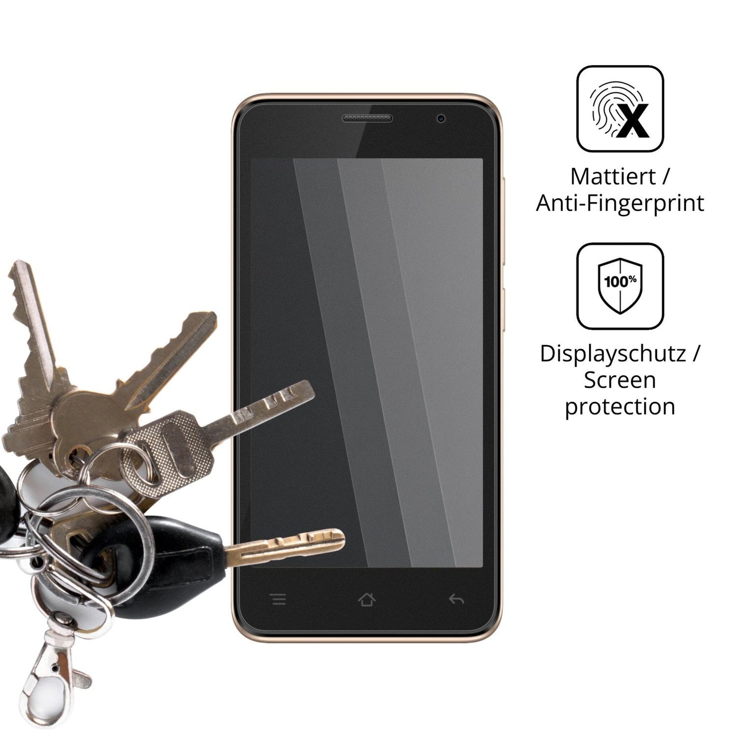 dipos Displayschutz für Karbonn A9 Indian, mattierte Oberfläche, Blickschutzfilter und perfekter Passform