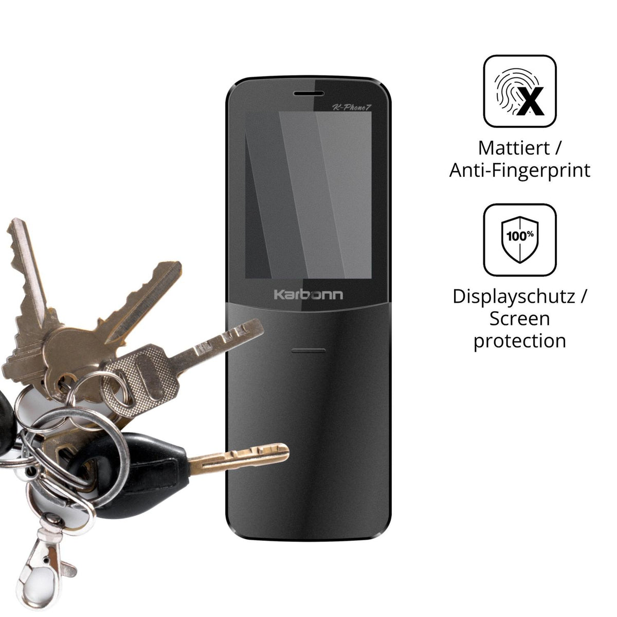 dipos Displayschutz für Karbonn K Phone 7, mattierte Oberfläche, Blickschutzfilter und perfekter Passform