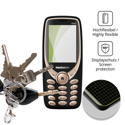 dipos Displayschutz für Karbonn K10 Star, transparente Oberfläche, perfekte Passform auch für die Rundungen