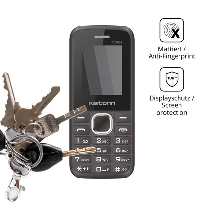 dipos Displayschutz für Karbonn K106s, mattierte Oberfläche, Blickschutzfilter und perfekter Passform