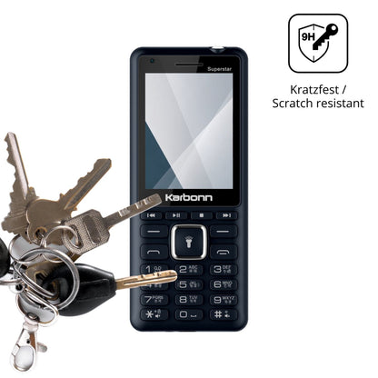 dipos Displayschutz für Karbonn K111 Superstar, transparente Oberfläche, perfekte Passform auch für die Rundungen