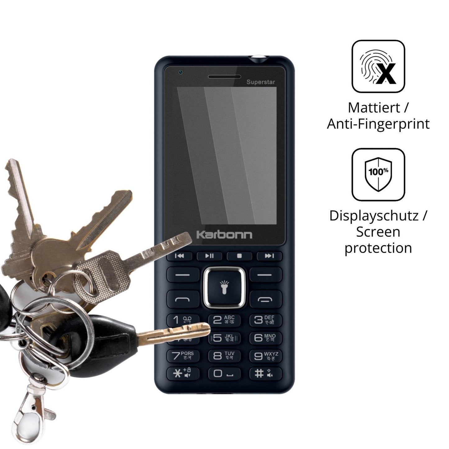 dipos Displayschutz für Karbonn K111 Superstar, mattierte Oberfläche, Blickschutzfilter und perfekter Passform