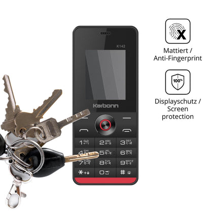 dipos Displayschutz für Karbonn K142, mattierte Oberfläche, Blickschutzfilter und perfekter Passform