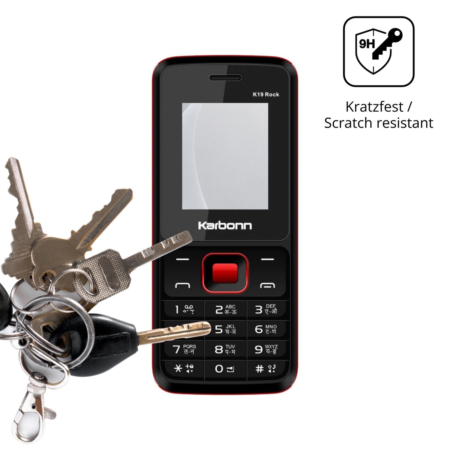dipos Displayschutz für Karbonn K19 Rock, mattierte Oberfläche, robuste Festigkeit und perfekte Passform