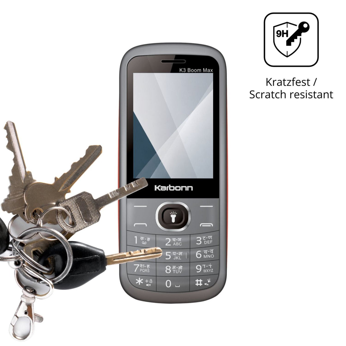 dipos Displayschutz für Karbonn K3 Boom Max, transparente Oberfläche, perfekte Passform auch für die Rundungen