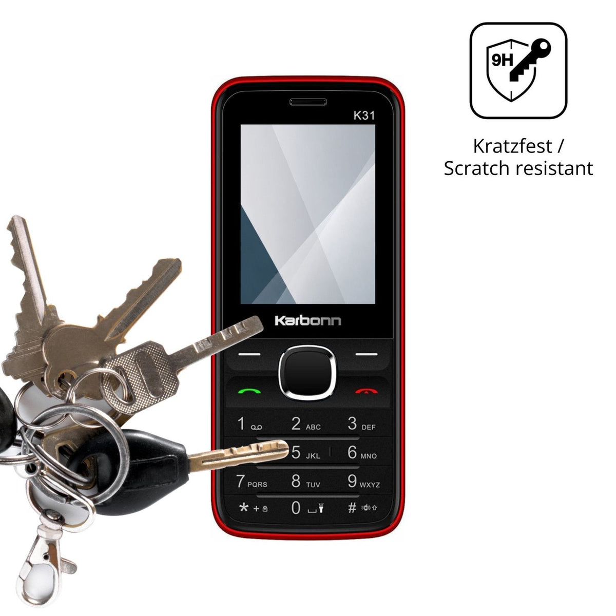 dipos Displayschutz für Karbonn K31, transparente Oberfläche, perfekte Passform auch für die Rundungen