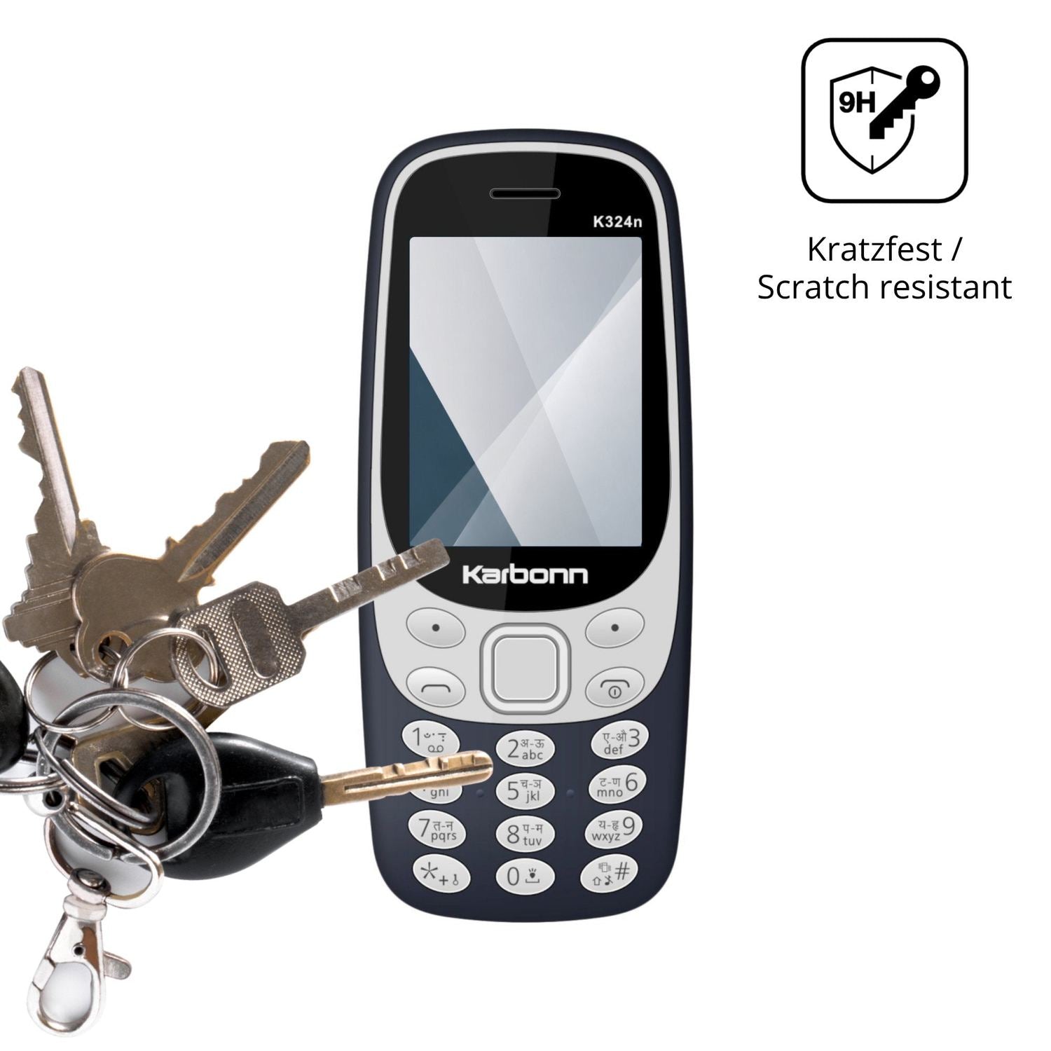 dipos Displayschutz für Karbonn K324n, transparente Oberfläche, perfekte Passform auch für die Rundungen