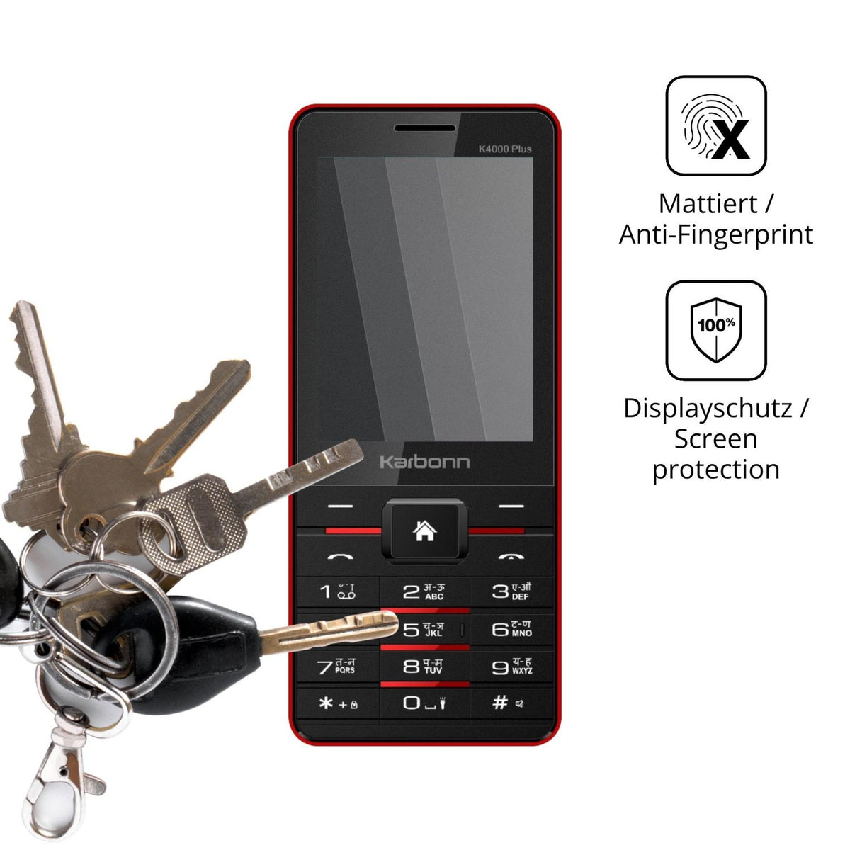 dipos Displayschutz für Karbonn K4000 Plus, mattierte Oberfläche, Blickschutzfilter und perfekter Passform