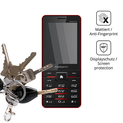 dipos Displayschutz für Karbonn K4000 Plus, mattierte Oberfläche, Blickschutzfilter und perfekter Passform