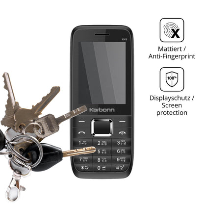 dipos Displayschutz für Karbonn K49, mattierte Oberfläche, Blickschutzfilter und perfekter Passform