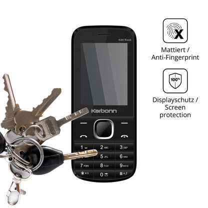 dipos Displayschutz für Karbonn K49 Rock, mattierte Oberfläche, Blickschutzfilter und perfekter Passform